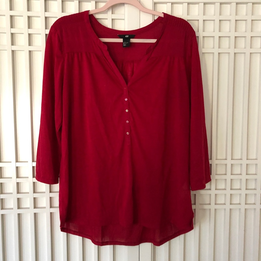 H&M red size L top